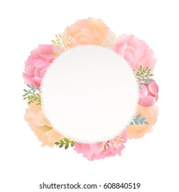 Flower Peony With Gradient Mesh, Vector Illustration