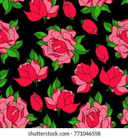 Flower peony vector illustration. Doodle style. Design, print, decor, textile, paper