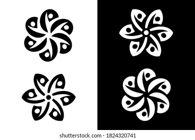 Flower with people concept. Very suitable in various business purposes, also for icon, symbol, logo and many more.