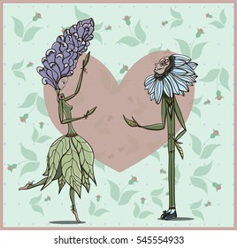 flower people are dancing ,concept