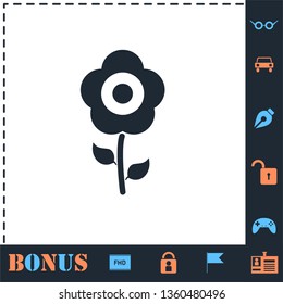 Flower. Perfect icon with bonus simple icons