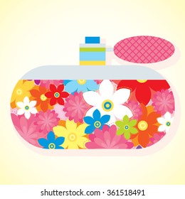 Flower perfume bottle vector illustration