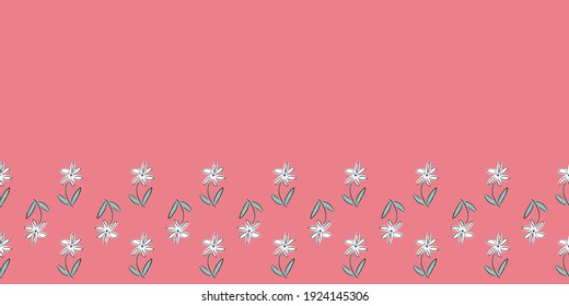 flower petal frame border seamless repeat pattern design. Perfect for textile design, cards, fashion, scrapbook, stationary, birthday, wedding.