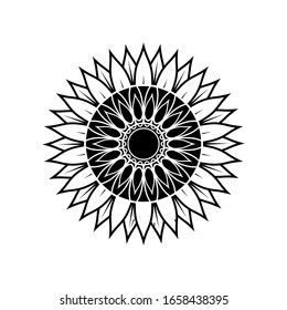 flower petal icon, sun flower monogram vector isolated on white