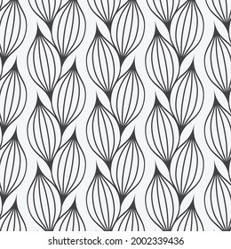 Flower petal or leaves geometric pattern vector background. Repeating tile texture of this line on oval shape with gradient effect. Pattern is clean usable for wallpaper, fabric, printing.