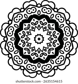 Flower Petal Mandala Art Circular Pattern in the Form of a Mandala Decorative Ornament in Ethnic Oriental Style.