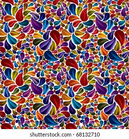 Flower petal seamless pattern. Stylized ornamental background