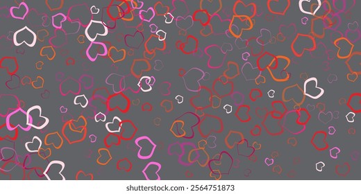 Flower petal in shape of heart confetti for Women's Day Magic fantasy girly gradient. Cartoon vector romantic illustration.