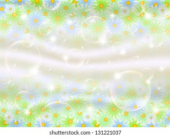 Flower petal soap bubble background