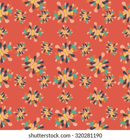 flower petals Abstract seamless pattern on an orange background vector illustration