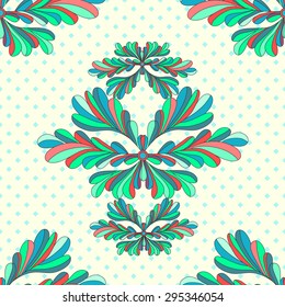 flower petals abstract vector seamless pattern on a geometric background