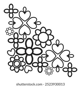 flower petals border corner design