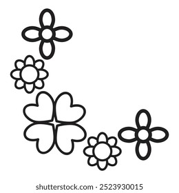 flower petals border corner design