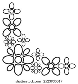 flower petals border corner design