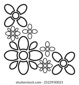flower petals border corner design
