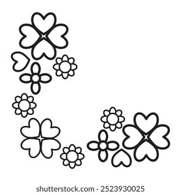 flower petals border corner design