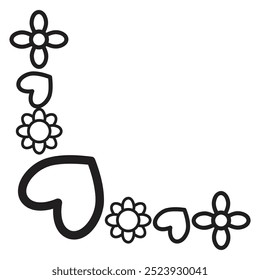flower petals border corner design
