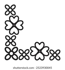 flower petals border corner design