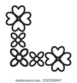 flower petals border corner design