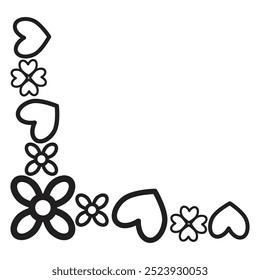 flower petals border corner design