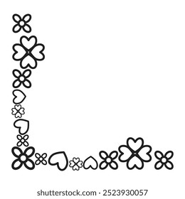 flower petals border corner design