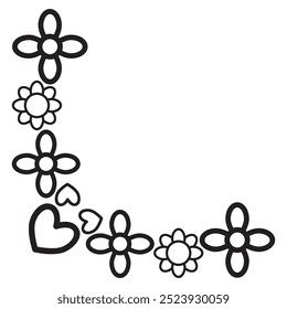 flower petals border corner design