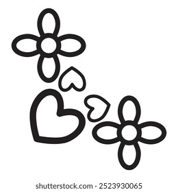 flower petals border corner design