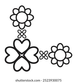 flower petals border corner design