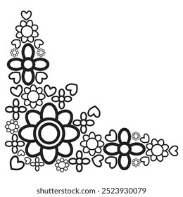 flower petals border corner design