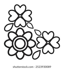Blumen Blütenblätter Rand Ecke Design
