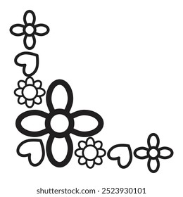flower petals border corner design