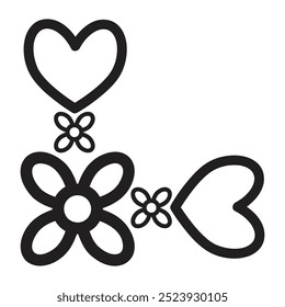 design de canto de borda de pétalas de flores