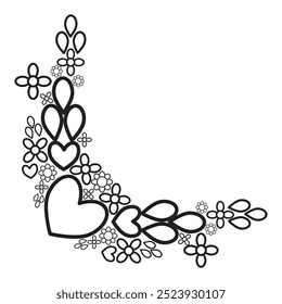 flower petals border corner design