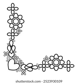 flower petals border corner design