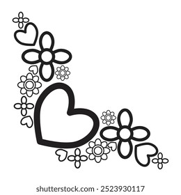 flower petals border corner design
