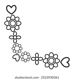 flower petals border corner design