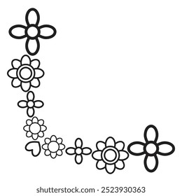 design de canto de borda de pétalas de flores