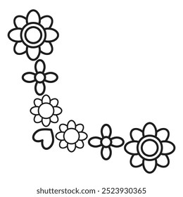 flower petals border corner design