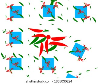 flower petals and green leaves pattern