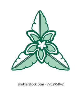  flower with petals green   vector illustration  