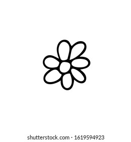flower with petals hand drawn in doodle style. Element