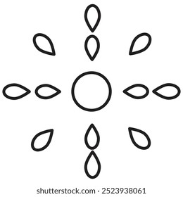 Página para colorear de pétalos de flores y hojas 