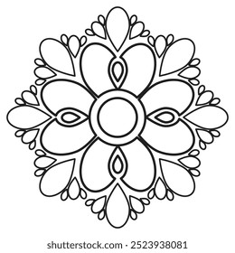 Página para colorear de pétalos de flores y hojas 