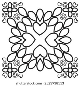 flower petals and leaf coloring page 