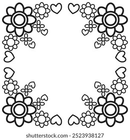 flower petals and leaf coloring page 