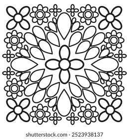 flower petals and leaf coloring page 
