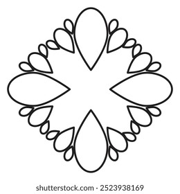 Página para colorear de pétalos de flores y hojas 