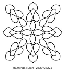 flower petals and leaf coloring page 