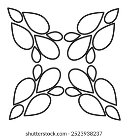 flower petals and leaf coloring page 