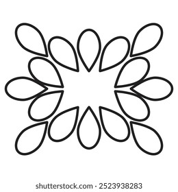 Página para colorear de pétalos de flores y hojas 